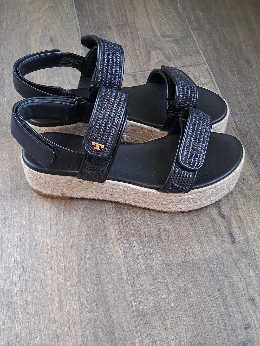 Tory Burch Wedge Velcro Two Atrap Sandals Size 9 - Picture 1 of 5